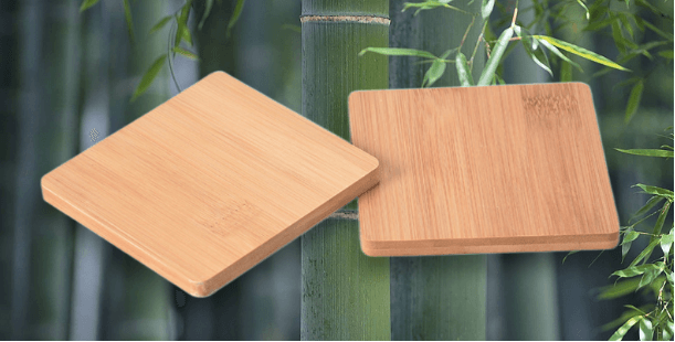 Bamboo Coasters as promo items.